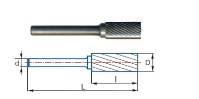 90010K10 Technické frézy - rotary burrs - válcové