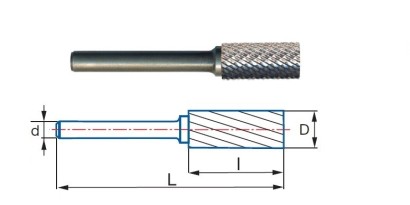 90110K10 Technické frézy - rotary burrs - válcové