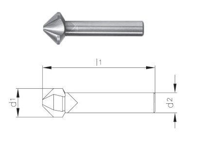 778 - d1=06.00-C TK - Tvrdokovové kuželové záhlubníky 90°