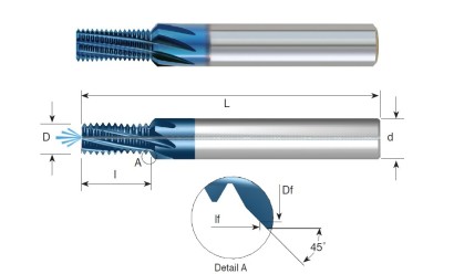 FMT06032E70.7ISO TK rychlo závit.frézy metrické ISO IK 50HRc