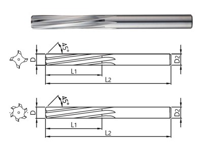 SHR050 TK výstružníky se spirálovými drážkami H7