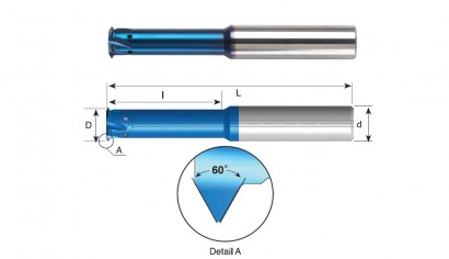 MTI0808D30A60 TK závitovací frézy - částečný profil 60° IK
