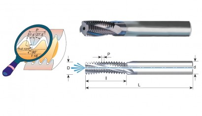 MTB08078C1428BSPT TK závitovací frézy BSPT (RC) 55° IK