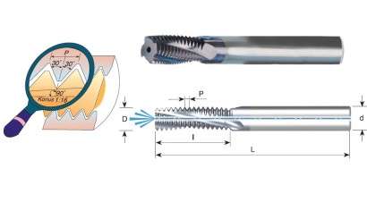 MTB16155D2214NPT TK závitovací frézy NPT 60° IK