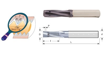 MTZ16155D2214NPT TK závitovací frézy NPT 60° IK