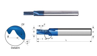 MTH12094D2213UN TK závit.mikrofrézy 62HRc UN 60°