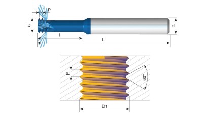 MTS03024C70.5MJ bez IK TK závitovací mikrofrézy MJ 60° 2,5xD