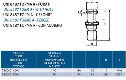 9302.01.50A - UNI 8487 FORM A - S DÍROU
