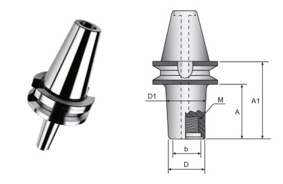 BT40-4080A - UPÍNAČE BT40 PRO FRÉZY SE ZÁVITEM