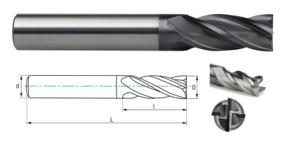 9401-14 CROMAX UNI 4-břité frézy na ocel, litinu, měď