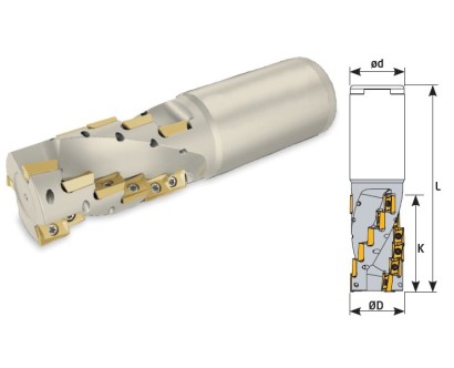 D40-200 Z18 AP10 VÍCEZUBÉ STOPKOVÉ FRÉZY KUKUŘICE 90° APKT10