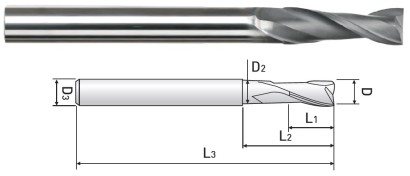 GE0150412 VYSOCE VÝKONNÉ 2-BŘITÉ ROVNÉ FRÉZY DIAMANTOVÉ