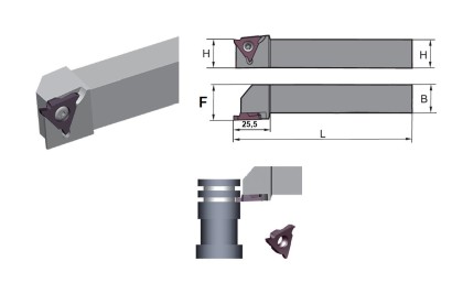 GQCR2020K22-15 Vnější drážkovací držáky pravé na QC..