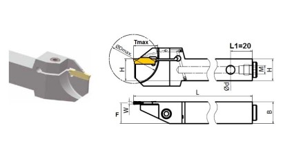 QEGD1616R20-DGC Vnější pravé upich/zapich držáky Z.B/E/F/GD