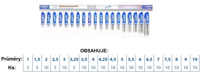 70936 Vrtáky HSSE 5%Co 135° h8 NA ZÁVĚSNÉ LIŠTĚ 100 CM