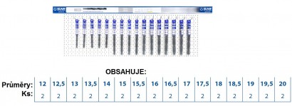 70951 Vrtáky HSS 118° pro vrtačky v sadě h8 NA ZÁVĚSNÉ LIŠTĚ