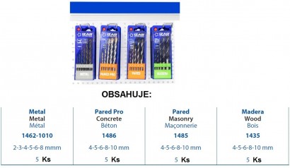 72193 Vrtáky HSS 118° h8 OBECNÉ POUŽITÍ NA ZÁVĚSNÉ LIŠTĚ