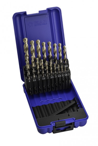 59234 Vrtáky HSS 130° Zirkonio v sadě 19 KS h8 ZIRKONIO