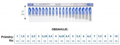 70947 Vrtáky HSS 130° pro vrtačky h8 NA ZÁVĚSNÉ LIŠTĚ 100 CM