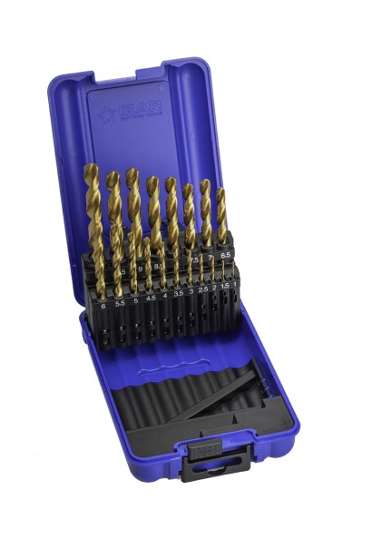 27132 Vrtáky HSS+TIN 118° v sadě 19 KS h8 broušené OBECNÉ