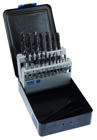 27014 Vrtáky krátké HSSE 5%Co 135° v sadě 19 KS h8 broušené