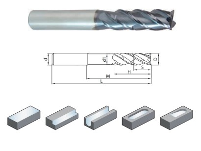UMC-4E-D20.0 Vysoce výkonné 4-břité frézy, 38/40° - HSC/HPC