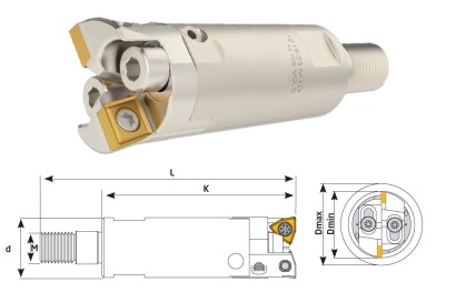 16-20 K050 M08 WCMX03 Vyvrtávací hlava 16-130 mm závitový