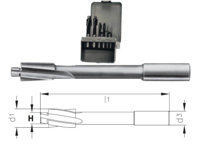 713/1 SET 6KS Záhlubníky pod hlavy šroubů HSSE JÁDROVÝ OTVOR