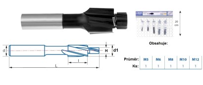 2530 SET 5 KS NA LIŠTĚ Záhlubníky pod hlavy šroubů DIN373