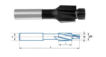 2530-M6 - Záhlubníky pod hlavy šroubů DIN373 HSS - 180°