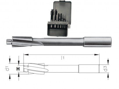 730/3 SET 6 KS Záhlubníky pod hlavy šroubů HSS JÁDROVÝ OTVOR