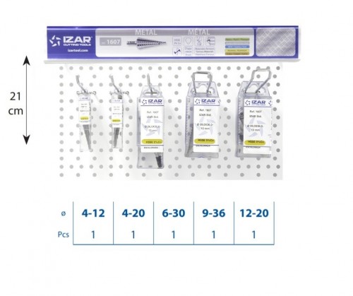 1607 - SADA STUPŇOVITÝCH VRTÁKŮ HSSE 5% Co NA NEREZ 118° NA ZÁVĚSNÉ LIŠTĚ 33 cm 5KS