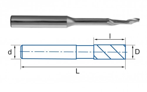1-břité dlouhé frézy HSS na hliník