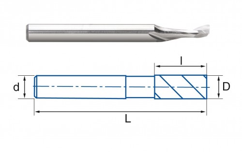 1-břité frézy HSS na hliník