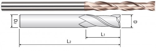 2-BŘITÉ FRÉZY DLOUHÉ DO 55 HRC