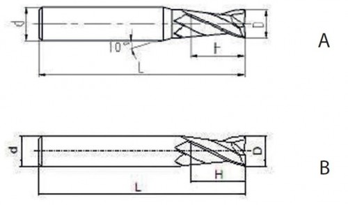 2-BŘITÉ FRÉZY, PRO OBRÁBĚNÍ HLINÍKU A PLASTU, 30° YK40F DOKONČOVACÍ, S VÝBORNÝM POVRCHEM