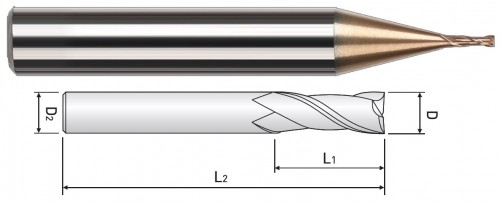 2-BŘITÉ FRÉZY SE STOPKOU 3MM DO 55 HRC