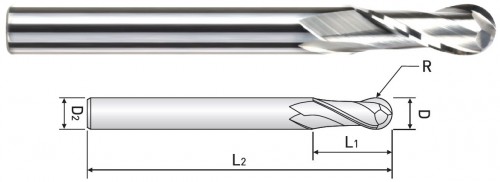 2-BŘITÉ KULOVÉ FRÉZY