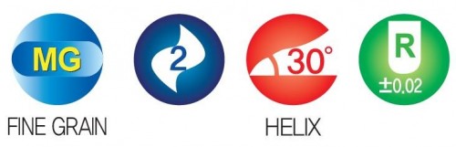 2-BŘITÉ KULOVÉ FRÉZY