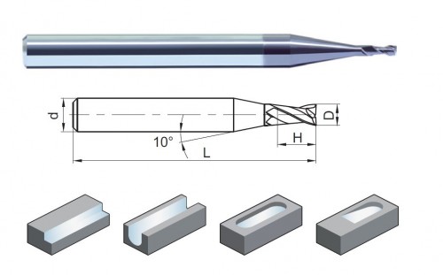 2-BŘITÉ TVRDOKOVOVÉ MIKROFRÉZY DO 50HRC