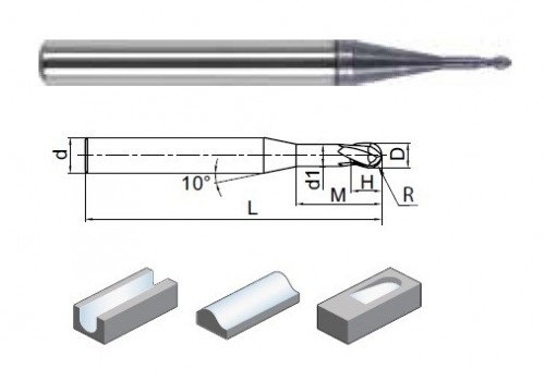 2-BŘITÉ TVRDOKOVOVÉ MIKROFRÉZY DO 55HRC