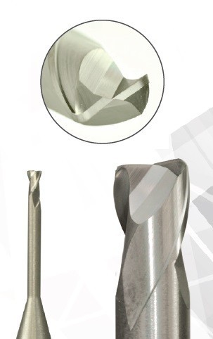 2-BŘITÉ RÁDIUSOVÉ FRÉZY pro obrábění hliníku, mědi a neželezných materiálů 45°