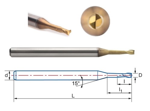 2-břité rovné mikrofrézy do 65HRc – DLOUHÝ KRK!