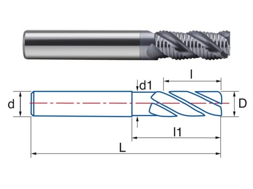 3-BŘITÉ HRUBOVACÍ FRÉZY KRÁTKÉ NA NEREZ 45° - CROMAX