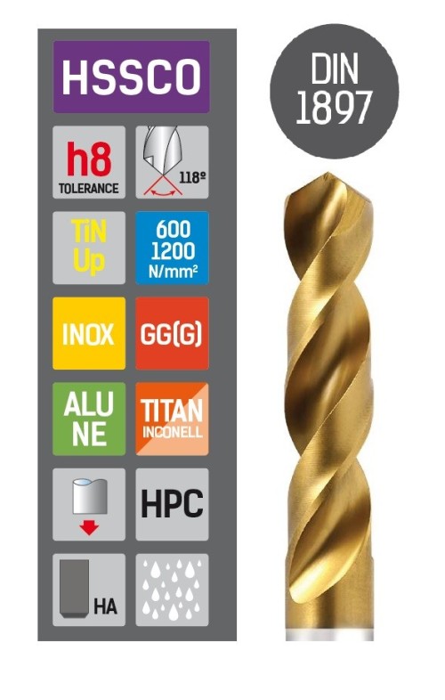 3XD VRTÁKY HSSCo 118° - h8 DIN1897