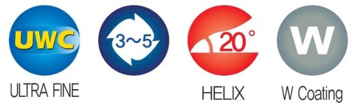 3, 4, 5 BŘITÉ TK HRUBOVACÍ FRÉZY 20° STOUPÁNÍ ŠROUBOVICE DO 55 HRC