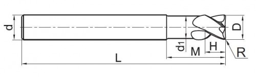3-BŘITÉ DLOUHÉ FRÉZY S ROHOVÝM RÁDIUSEM, na hliník, měď a plast - 30° YK40F, extra vysokorychlostní obrábění