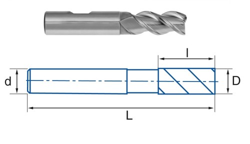 3-břité frézy PMX - rovné 45° na hliník