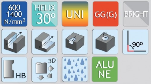 4-6-břité DLOUHÉ FRÉZY HSS M42 DIN 844L - ROVNÉ 30°