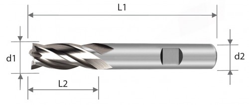 4-6-břité FRÉZY HSS M42 DIN 844K - ROVNÉ 30°